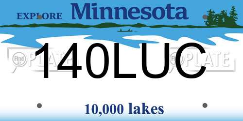 140LUC Minnesota License Plate