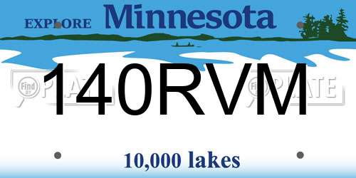 140RVM Minnesota License Plate