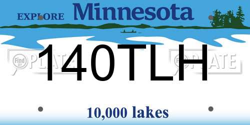 140TLH Minnesota License Plate