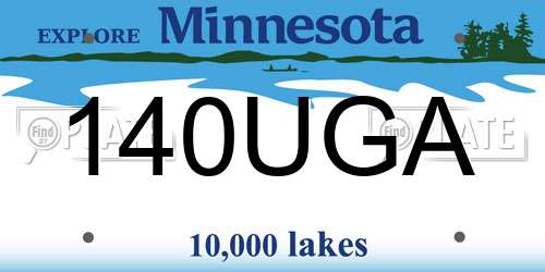 140UGA Minnesota License Plate