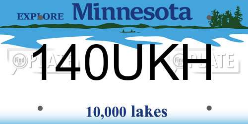 140UKH Minnesota License Plate