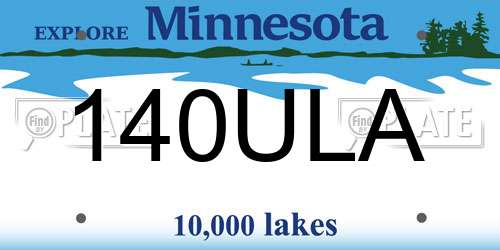 140ULA Minnesota License Plate
