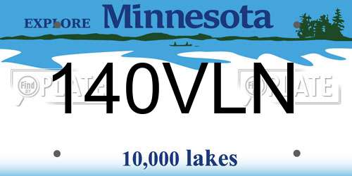 140VLN Minnesota License Plate