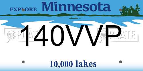 140VVP Minnesota License Plate