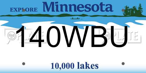 140WBU Minnesota License Plate