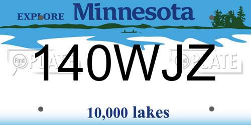 140WJZ Minnesota License Plate