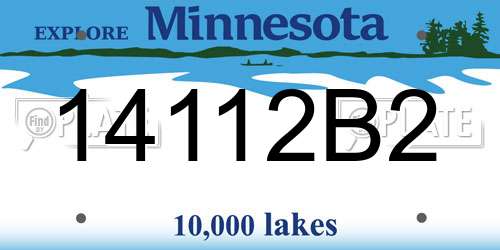 14112B2 Minnesota License Plate