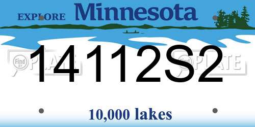 14112S2 Minnesota License Plate