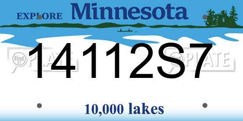 14112S7 Minnesota License Plate