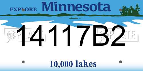 14117B2 Minnesota License Plate