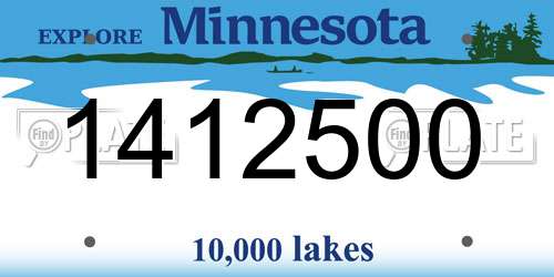1412500 Minnesota License Plate