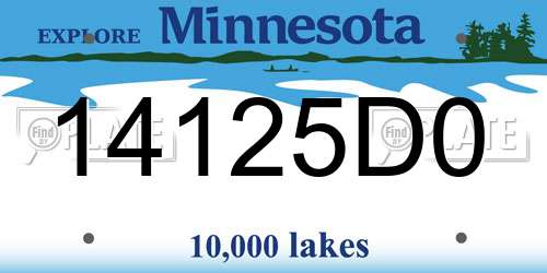 14125D0 Minnesota License Plate