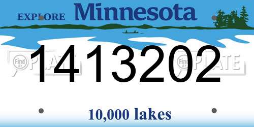 1413202 Minnesota License Plate