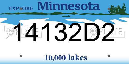14132D2 Minnesota License Plate