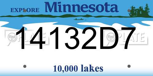 14132D7 Minnesota License Plate