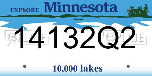 14132Q2 Minnesota License Plate