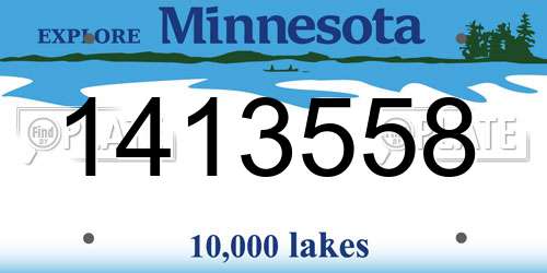 1413558 Minnesota License Plate