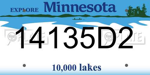 14135D2 Minnesota License Plate