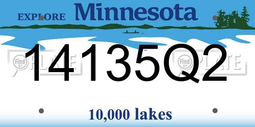 14135Q2 Minnesota License Plate