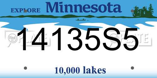 14135S5 Minnesota License Plate