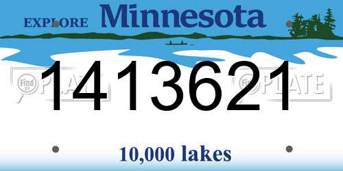 1413621 Minnesota License Plate