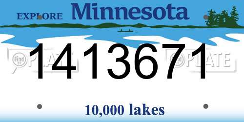 1413671 Minnesota License Plate