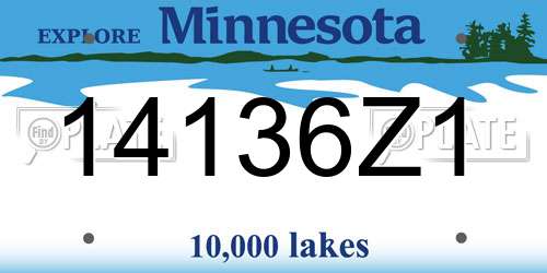 14136Z1 Minnesota License Plate