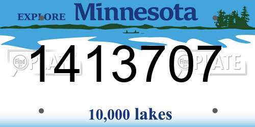 1413707 Minnesota License Plate