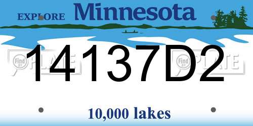 14137D2 Minnesota License Plate