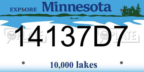 14137D7 Minnesota License Plate