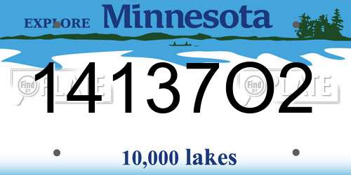 14137O2 Minnesota License Plate