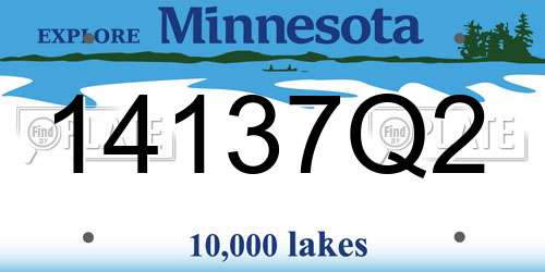 14137Q2 Minnesota License Plate