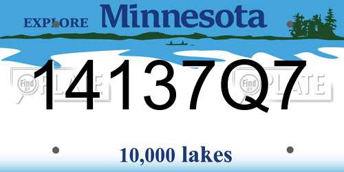 14137Q7 Minnesota License Plate