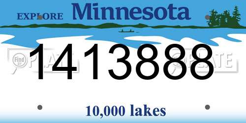 1413888 Minnesota License Plate