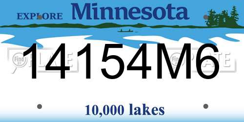 14154M6 Minnesota License Plate