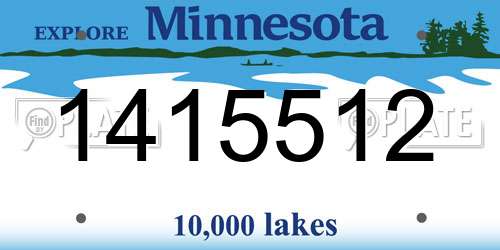 1415512 Minnesota License Plate