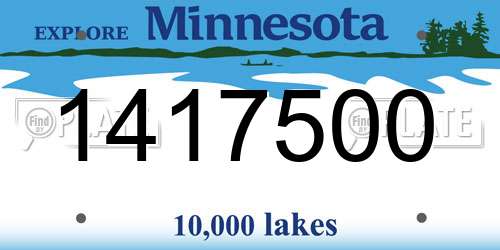 1417500 Minnesota License Plate