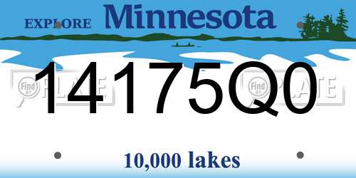 14175Q0 Minnesota License Plate