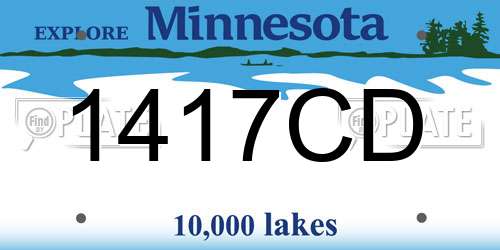 1417CD Minnesota License Plate
