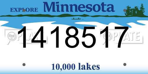 1418517 Minnesota License Plate