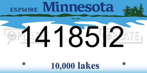 14185I2 Minnesota License Plate