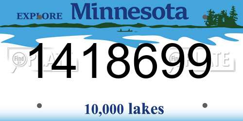 1418699 Minnesota License Plate