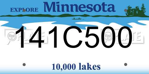 141C500 Minnesota License Plate