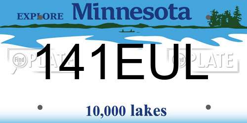 141EUL Minnesota License Plate