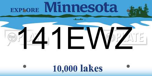 141EWZ Minnesota License Plate