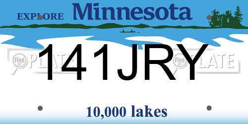 141JRY Minnesota License Plate