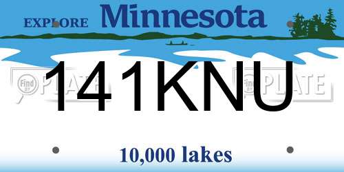141KNU Minnesota License Plate