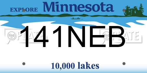 141NEB Minnesota License Plate