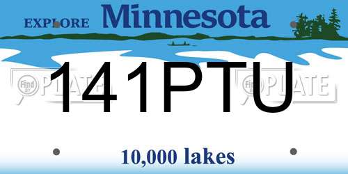 141PTU Minnesota License Plate