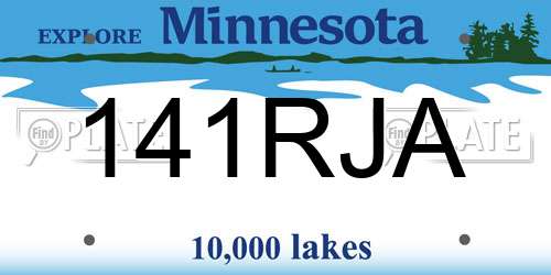 141RJA Minnesota License Plate